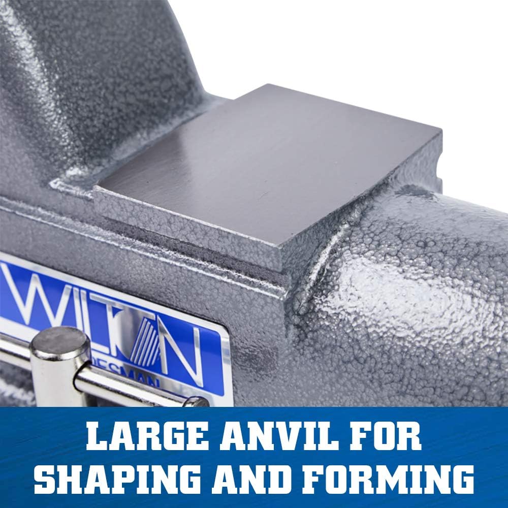 Wilton Tradesman Bench Vise, 6-1/2' Jaw Width, 6' Max Opening, 4' Throat (Model 1765) & Magnefix Aluminum Vise Jaw Pads (A-6.5)