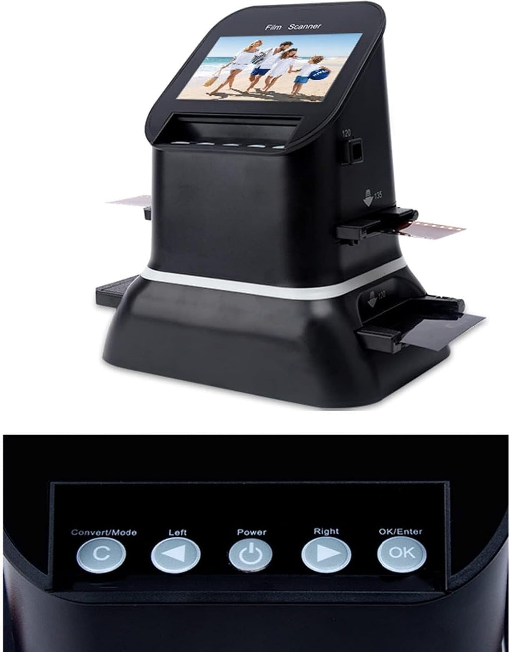 Film and Photo Scanner, All-in-one 22MP Film Scanner with Large 4.3' Display, converts 35mm/126/110 and 135/126/110 Slides into Digital Photos