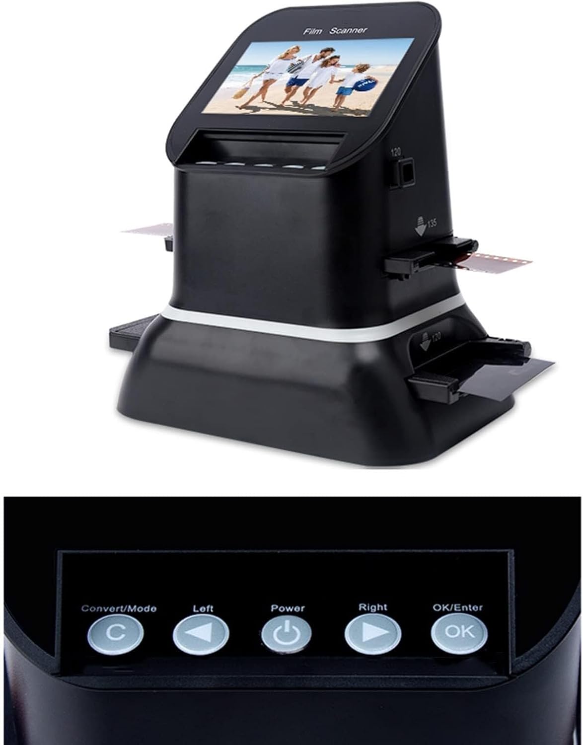 Film and Photo Scanner, All-in-one 22MP Film Scanner with Large 4.3' Display, converts 35mm/126/110 and 135/126/110 Slides into Digital Photos