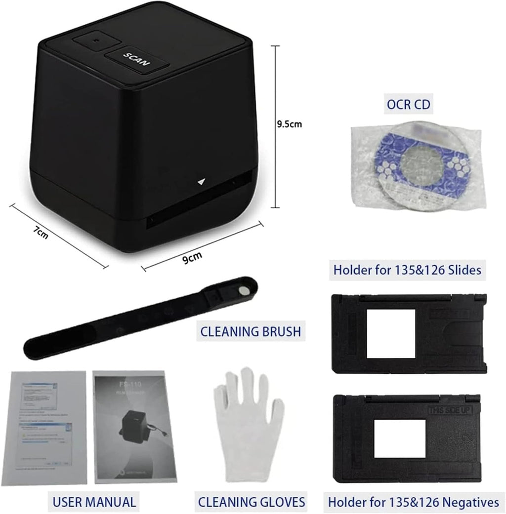Film Slide Scanner, Slide Scanner viewer, Made of ABS Material, 17 Million HD 135 Film Negative Scanner, Portable and Reliable