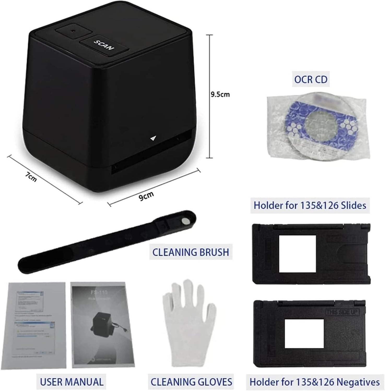 Film Slide Scanner, Slide Scanner viewer, Made of ABS Material, 17 Million HD 135 Film Negative Scanner, Portable and Reliable