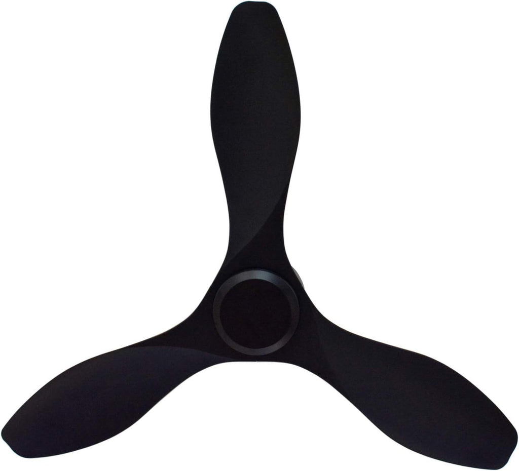 48 inch Ceiling Fan No Lights Remote Control 3 Blades Reversible DC Motor, Modern, Black
