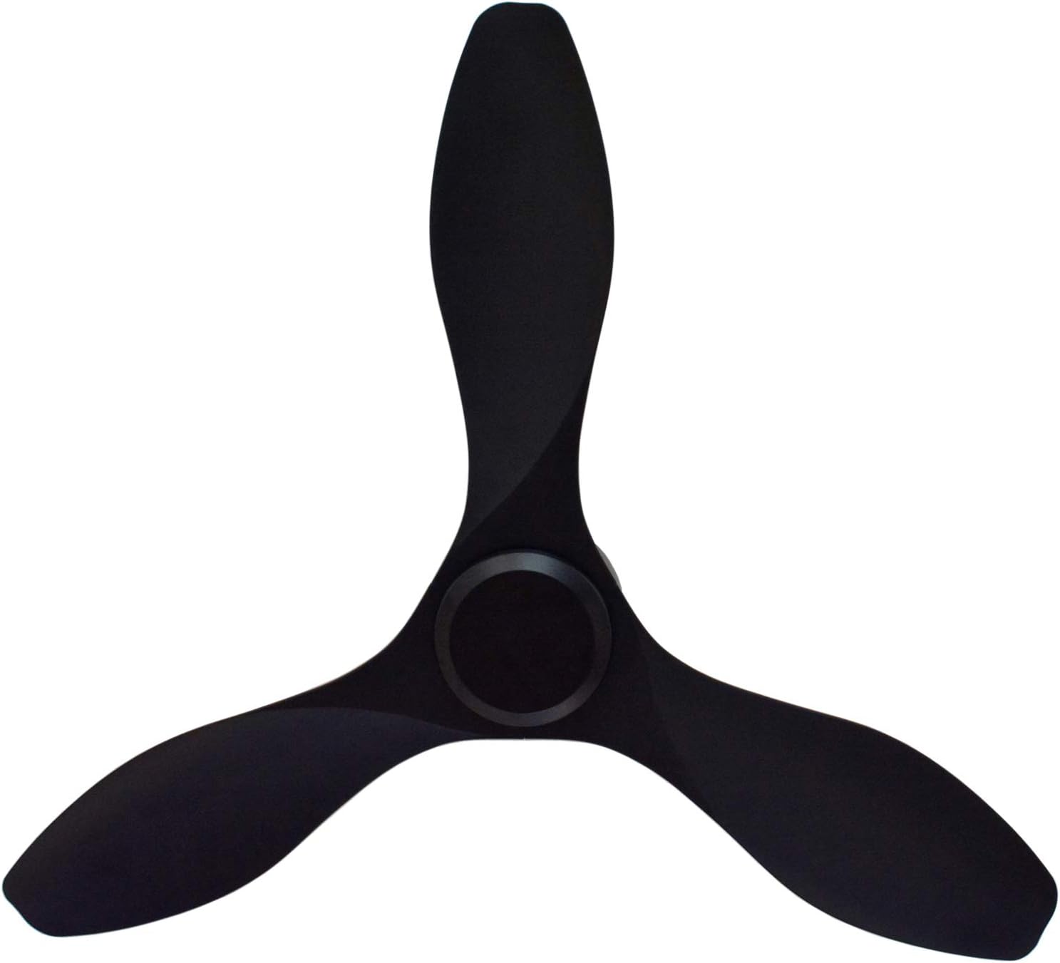 48 inch Ceiling Fan No Lights Remote Control 3 Blades Reversible DC Motor, Modern, Black