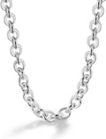 Dankadi 925 Sterling Silver Classic Round Cable Wire Link Necklace Men Cuban Curb Oval Belcher Link Chain Choker 16 to 30 in For Women 24k Gold Plated Jewelry Gift (6MM Silver, 22 inch)