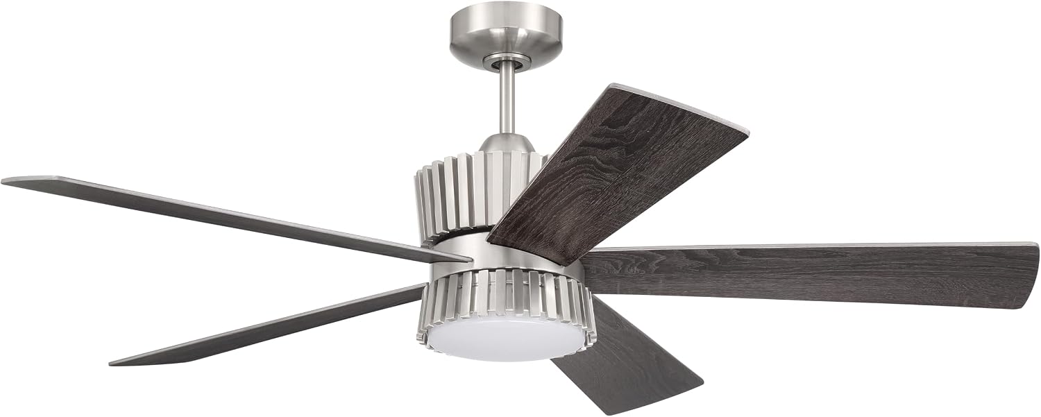 Craftmade 52' Theiry in Brushed Polished Nickel Finish Ceiling Fan with Optional LED Light Kit, Remote Control Included, Smart WiFi Enabled w/Voice Activation, works w/Alexa & Smart Home Devices