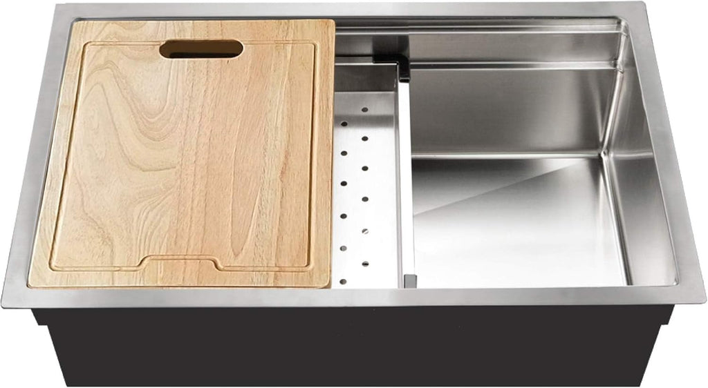 Houzer Novus Stainless Steel Kitchen Sink: 26 Inch Undermount Dual Platform Workstation Kitchen Sink with Accessories, Durable & Versatile, Essential for Home & Apartment: NVS-2600
