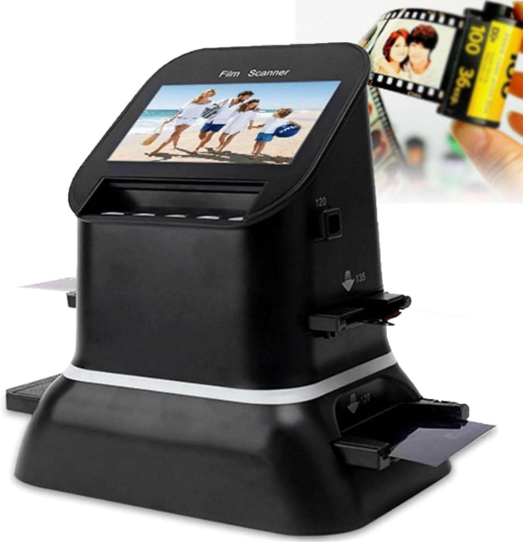 120 High Resolution Film Slide Scanner, for 35mm, 135,126,127 Negatives & Slides to Digital JPEG, Professional Film Scanner Supports Image Preview & Editing