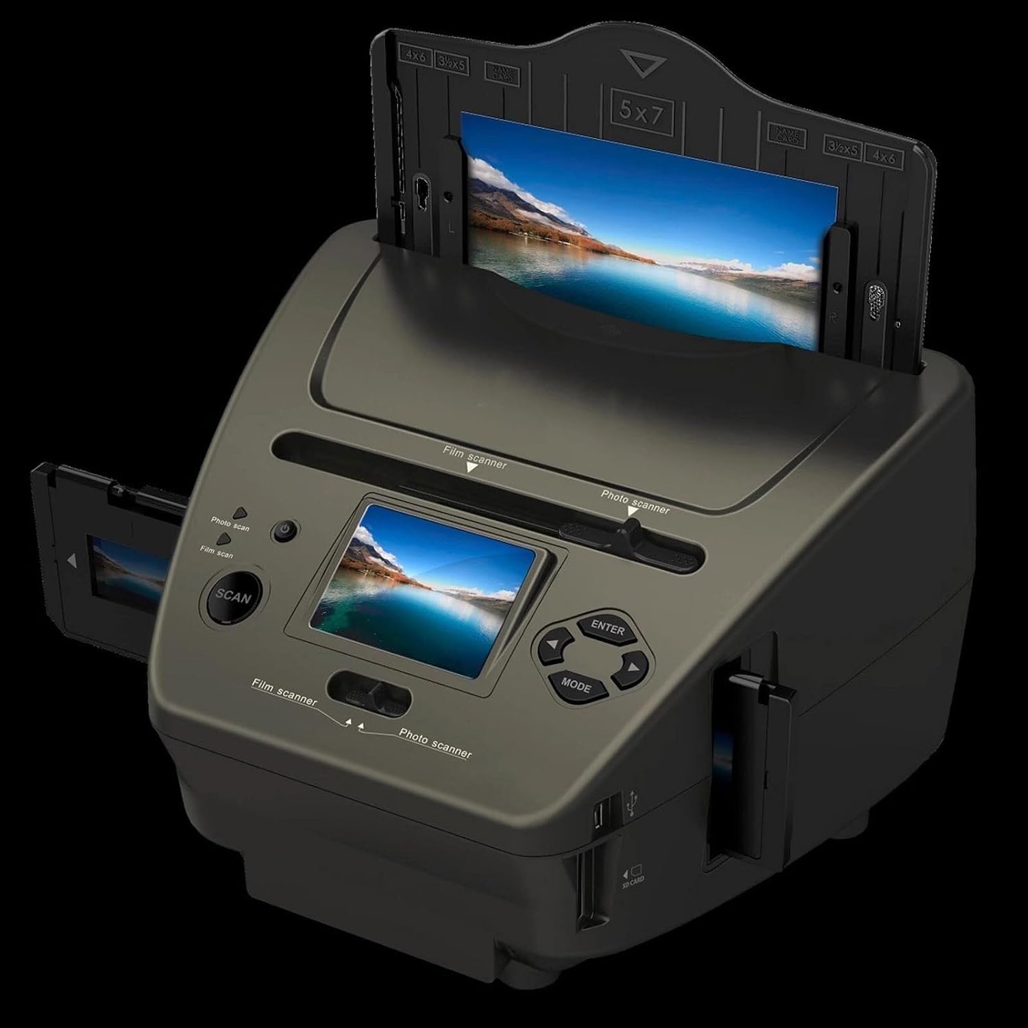 16mp Digital Scanner (3 * 5/4 * 6/5 * 7 Paper Photos), 135 (35mm) Negative Film Scanner + Business Card Sorting Ocr Software for Saving Film