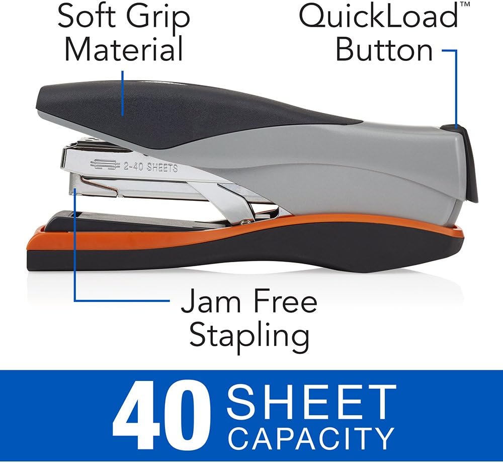 Swingline Optima Stapler Full Size Black/Silver | 40 Sheet Capacity | Reduced Effort | Jam Free | Pack of 6