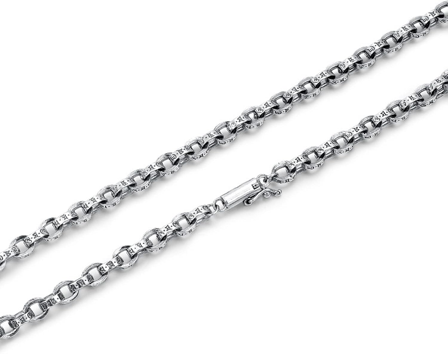 KnBoB Men 925 Sterling Silver Necklace, Mens Chain Necklaces Hip Hop 5 MM Width Cable Chain Necklace 20-30 Inch