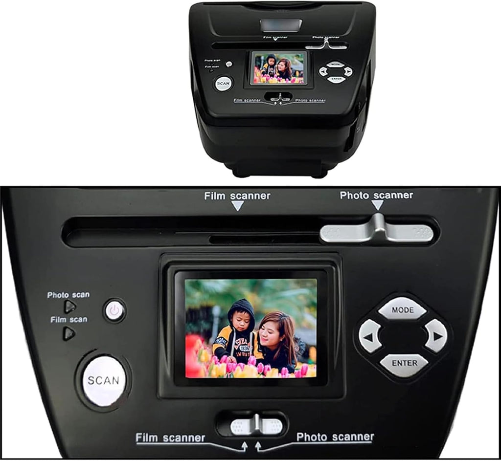 Film Slider Scanner, 16MP Film Scanner, Negative Film Viewer/Scanner, Converts 35 Mm 135 110 126/Slides/Negative to Digital Photos JPG, Supports Image Preview, Playback and Editing Functions