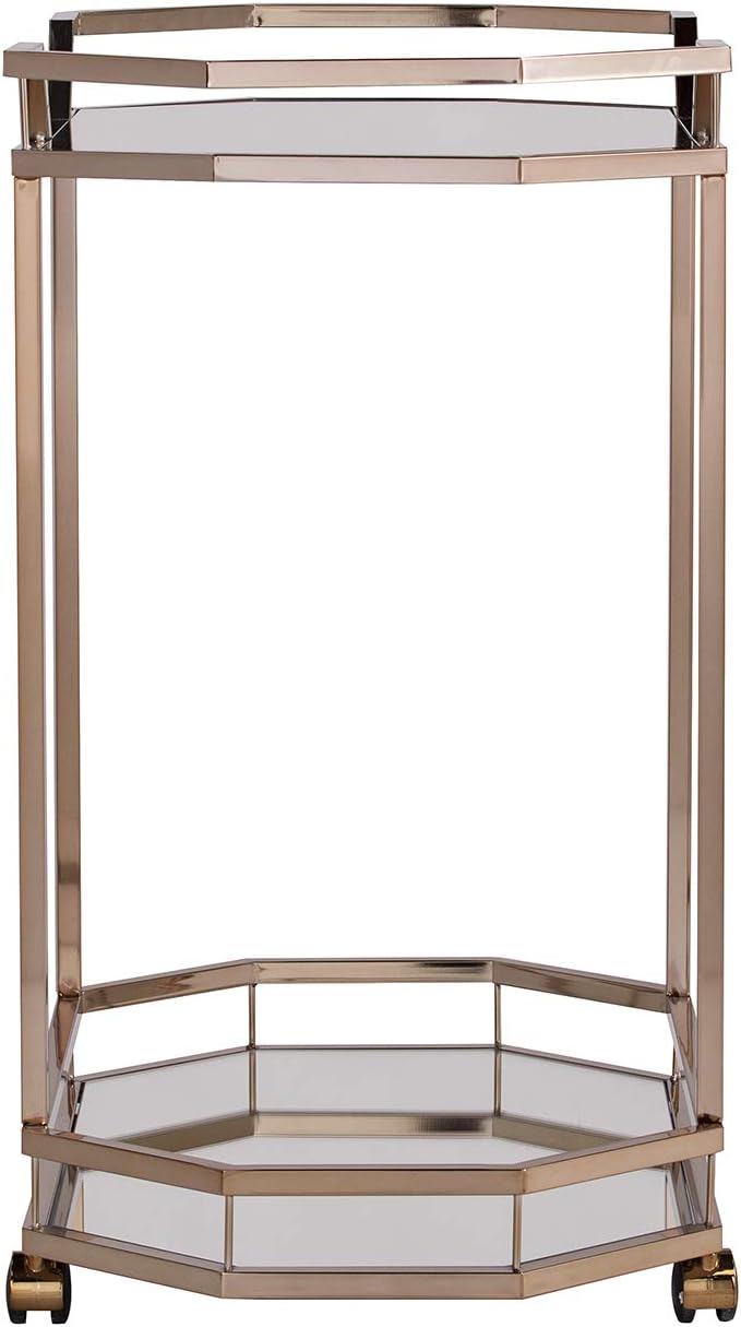 SEI Furniture Ari Art serving cart, Champagne with mirror (AMZ1102ZH)
