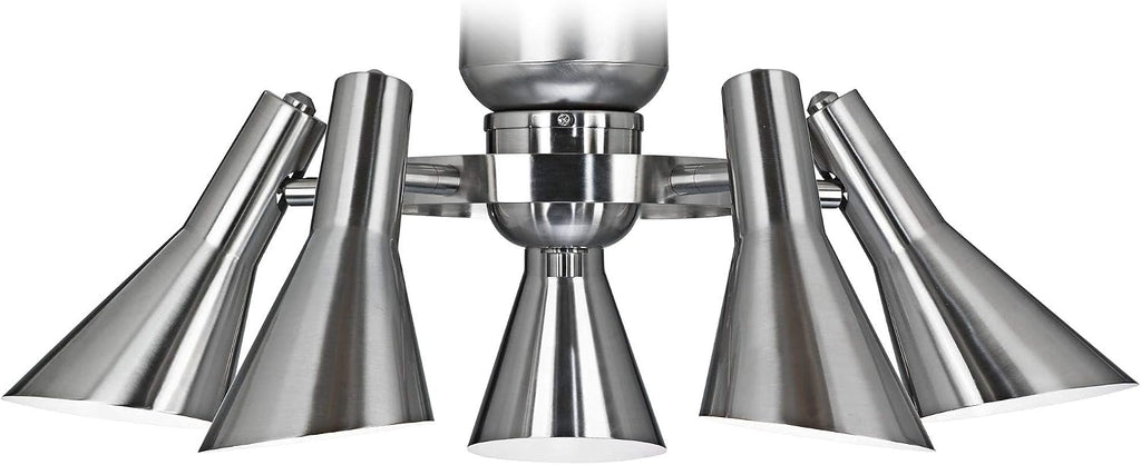 Retro Brushed Nickel 5-Light LED Ceiling Fan Light Kit