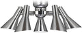 Retro Brushed Nickel 5-Light LED Ceiling Fan Light Kit