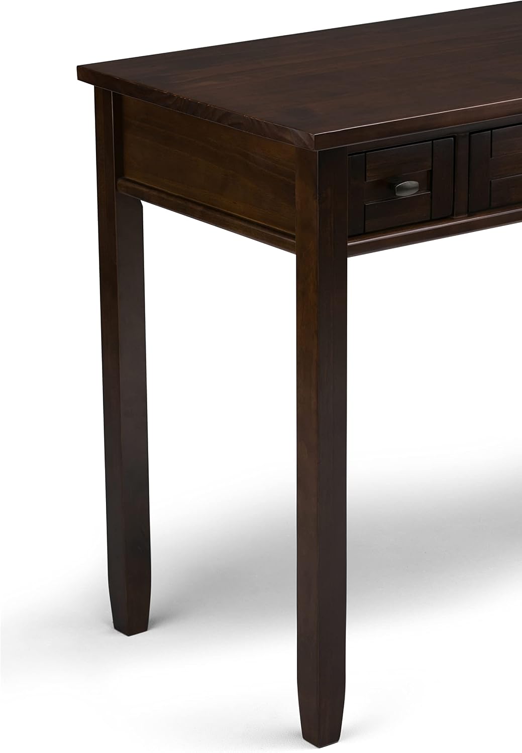 SIMPLIHOME Warm Shaker Desk and Bookcase Bundle - 48 inch Wide Solid Wood Transitional Desk with Drawers and 26 inch Wide 5-Shelf Bookcase in Tobacco Brown, Home Office Furniture (Set of 2)