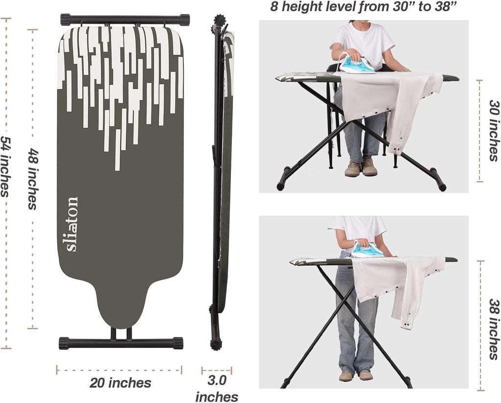 Extra Large Ironing Board with Large Hang Rail in 53' L x 20' W
