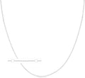Floreo 14k White Gold Double Extendable Solid Diamond Cut Cable Chain Adjustable Necklace, 16' - 17' - 18 Inch