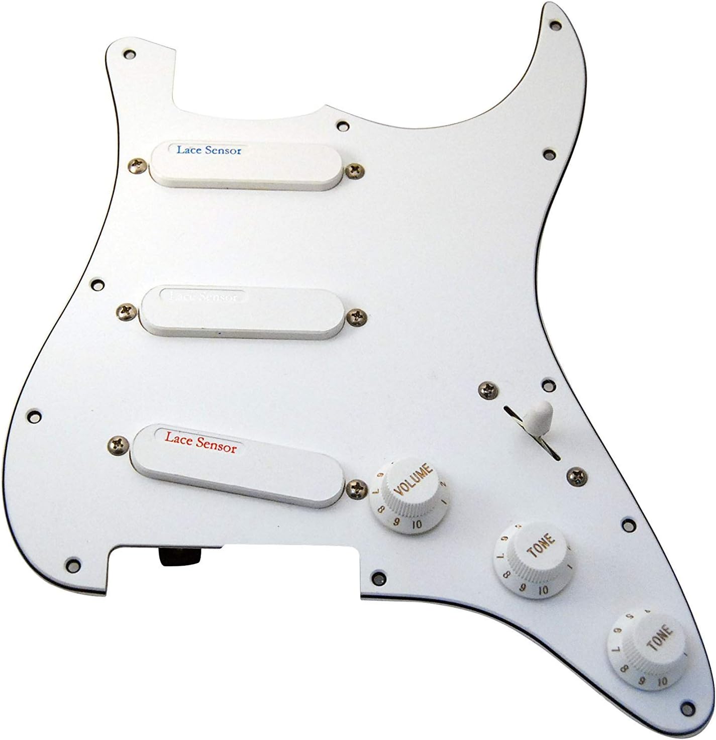 Lace Sensor Ultimate Triple Prewired Stratocaster Electric Guitar Loaded Pickguard - (White)