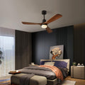 Modern Ceiling Fans with Lights, 3 Wood Fan Blades, 52' Black with Remote Control, Noiseless Reversible DC Motor for Bedroom/Living Room/Study/Patio