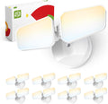 ASD LED Security Flood Lights Outdoor, 20W 5CCT 2700K-5000K, Rotatable Heads, Wired Flood Light, 150° Side-to-Side, 180° Up and Down, IP65 Wet Locations, UL DLC, 145000 hr Lifespan, White, 8 Pack