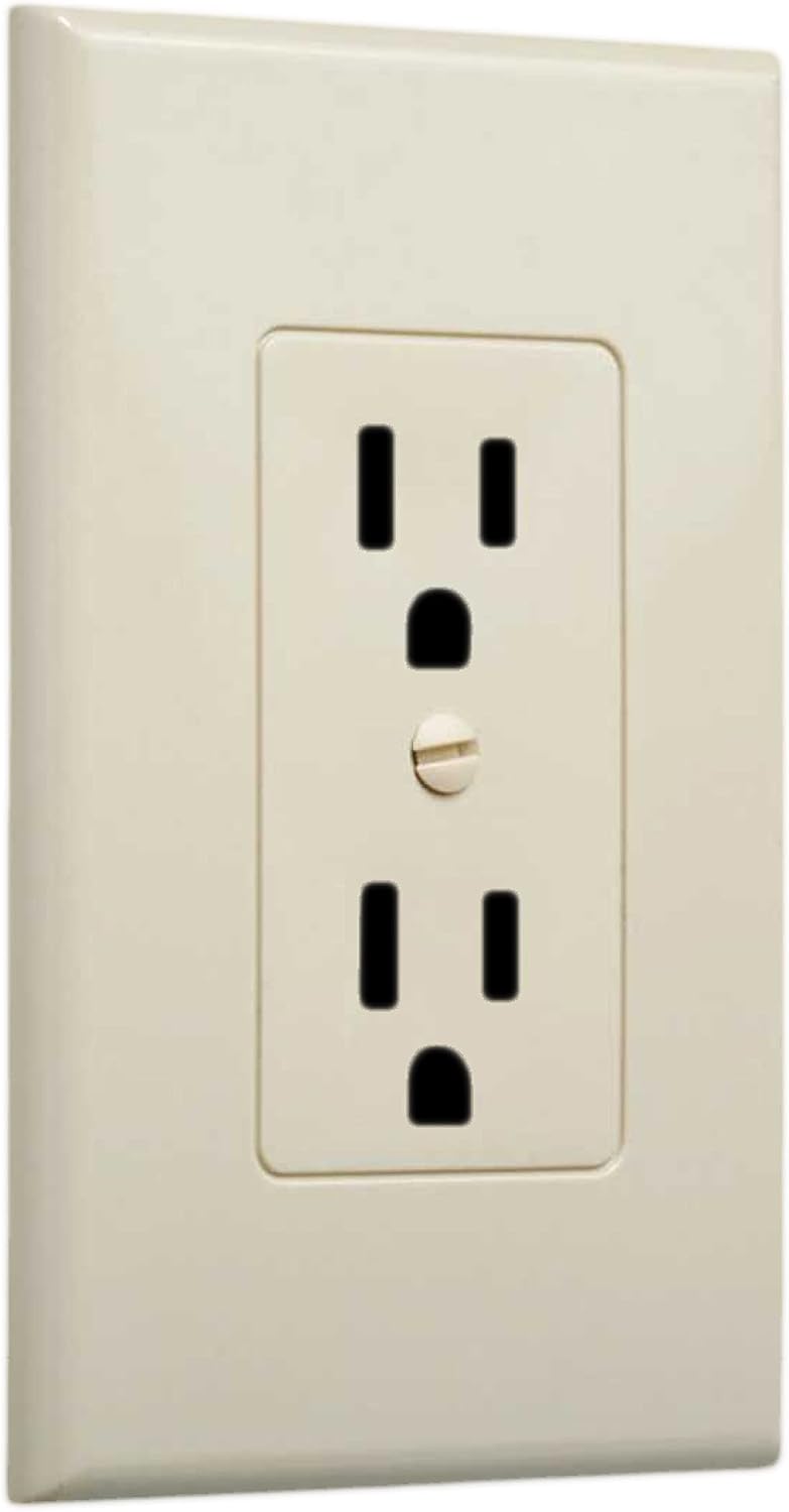TayMac MW2500I MASQUE 1-Gang Decorator Electrical Outlet Cover Wall Plate, Replaces Old and Discolored Wall Plate for Electrical Outlet, Home Improvement Essentials, Ivory Polycarbonate (Pack of 50)