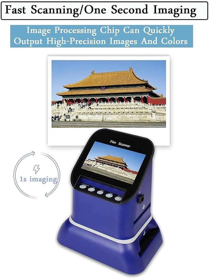 Portable Digital Film Scanner, HD Film Scanner with 4.3 in LCD Screen, 22MP Film Negative Scanner Slide Viewer, Converts