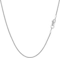 Jewelry Affairs 14k White Gold Round Diamond Cut Wheat Chain Necklace, 1.0mm