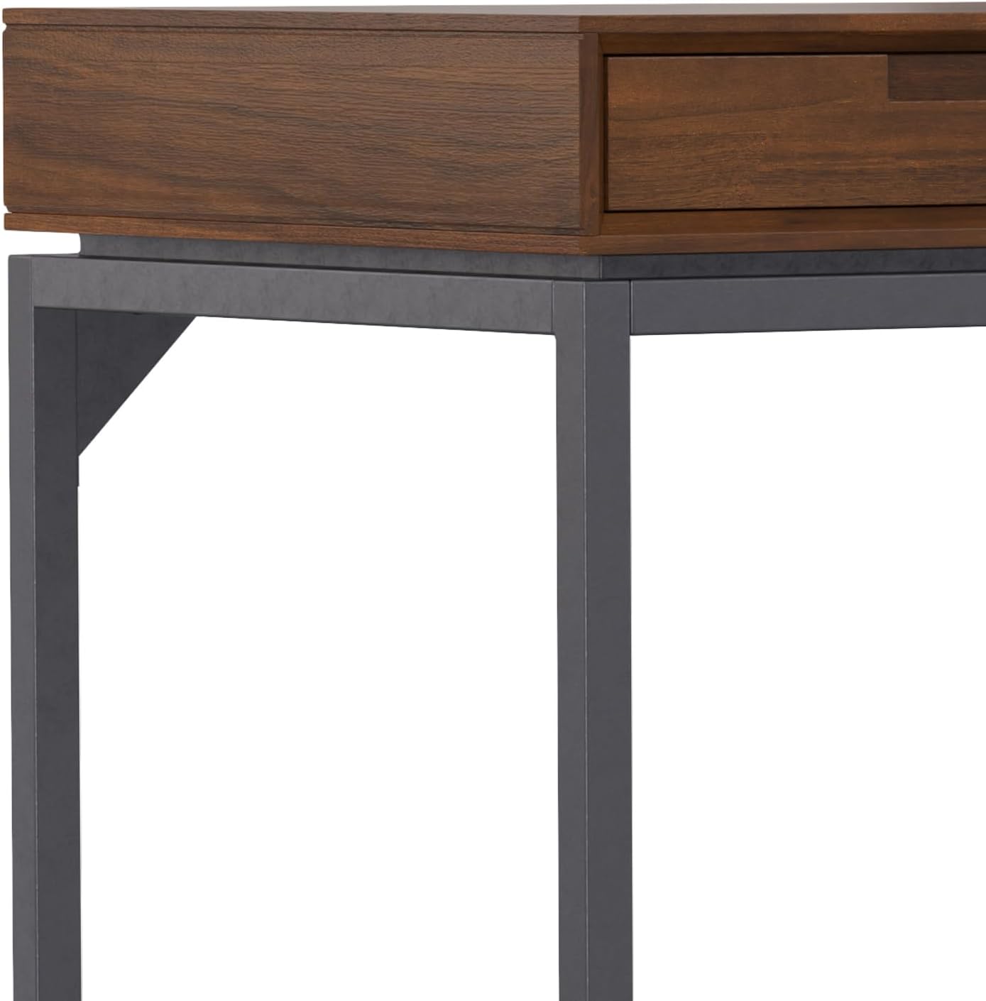 SIMPLIHOME Banting Desk and Bookcase Bundle - 72 inch Wide Solid Wood Desk with Drawers and 30 inch Wide 4-Shelf Bookcase in Walnut, Modern Industrial Home Office Furniture (Set of 2)
