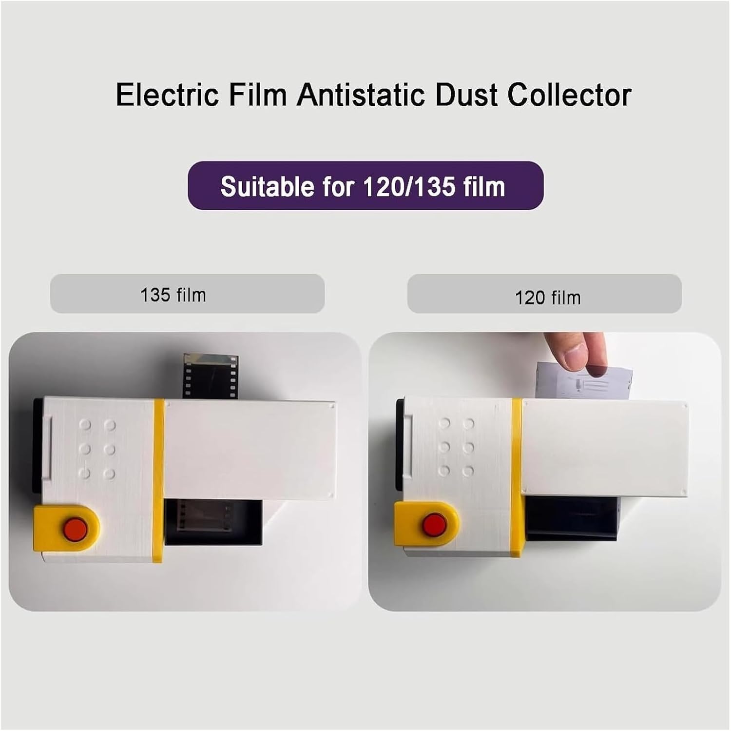 Electric Film Anti-Static Dust Remover,for 120/135 Film,with Filter Fan and Film Storage Box,Darkroom Cleaning Equipment, Type-C Interface