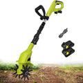 Electric Garden Rotavator,Electric Cordless Tiller Cultivator,Soil Scarifiers for Lawns,10cm Tilling Width, 25cm Working Depth