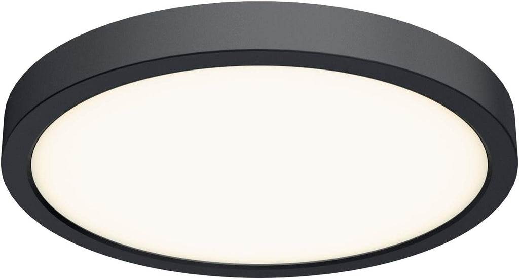 DALS Lighting 10 Inch Round Indoor/Outdoor LED Ceiling Flush Mount (Black)