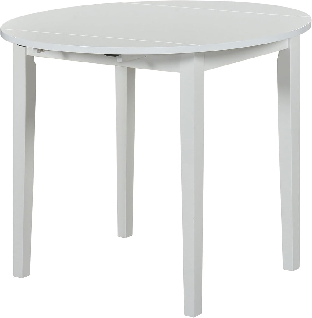 Coaster Home Furnishings - Bucknell - Wood - 3-Piece Extension Table Dining Set with Two 7-Inch Drop Leaves, Ladder-Back Chairs and Padded Seats - Dining Room - White - 130005WHT