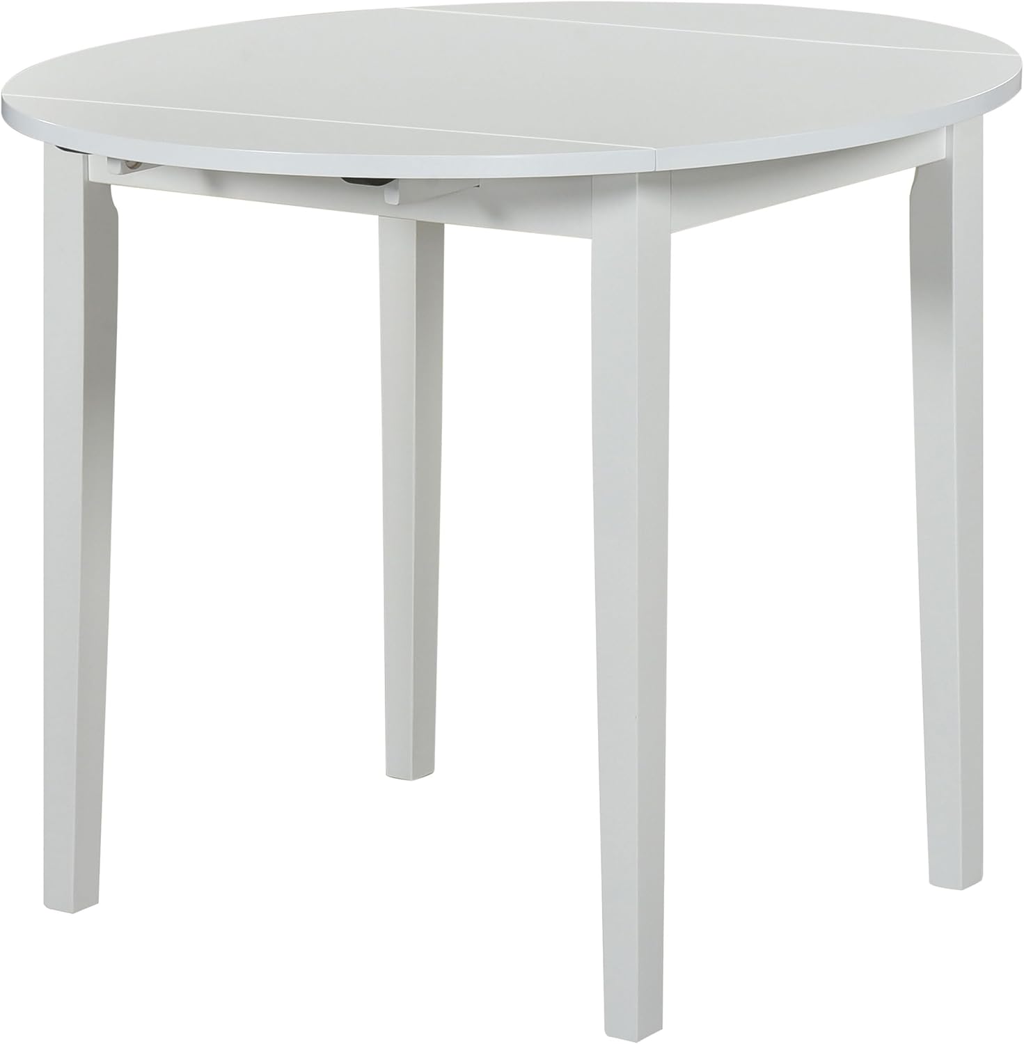 Coaster Home Furnishings - Bucknell - Wood - 3-Piece Extension Table Dining Set with Two 7-Inch Drop Leaves, Ladder-Back Chairs and Padded Seats - Dining Room - White - 130005WHT