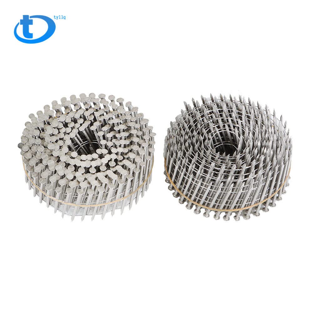 15 Degree Wire Coil 1-3/4' ×.09' Ring Shank Stainless Steel Siding Nails 3600Pcs