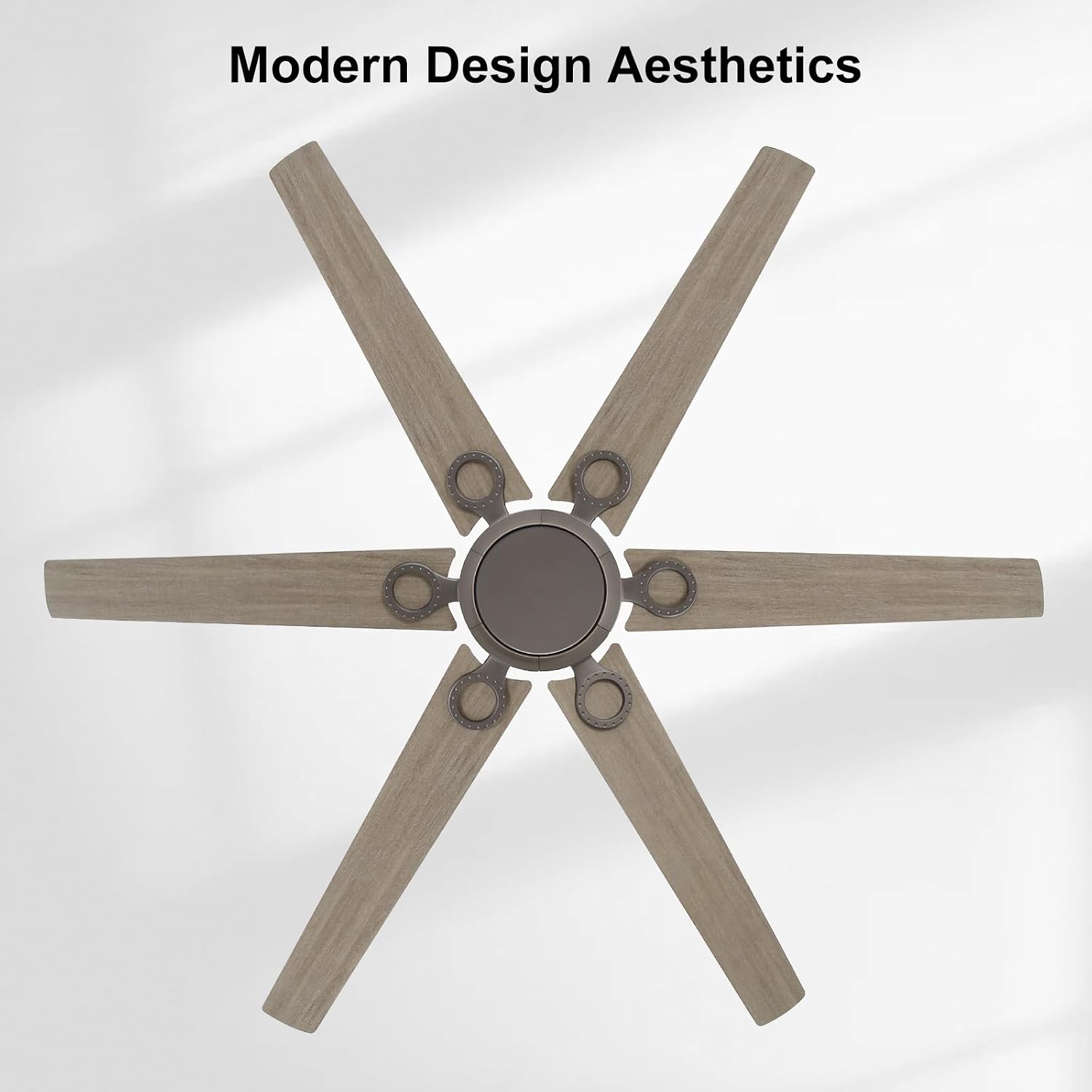 WINGBO Ceiling Fan no Light - 64 inch Ceiling Fan with Remote Control,6 Blades Modern Ceiling Fan, 6-Speed Noiseless Timer Powerful DC Motor, ETL Listed, Indoor/Outdoor,Charcoal gray +Light gray