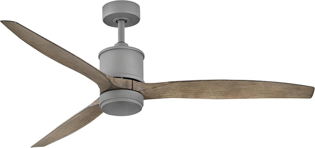 Hinkley Hover 60' Indoor/Outdoor Smart Ceiling Fan with Light and Remote, Modern Propeller Style with Composite Fan Blades, Integrated LED, Graphite and Driftwood