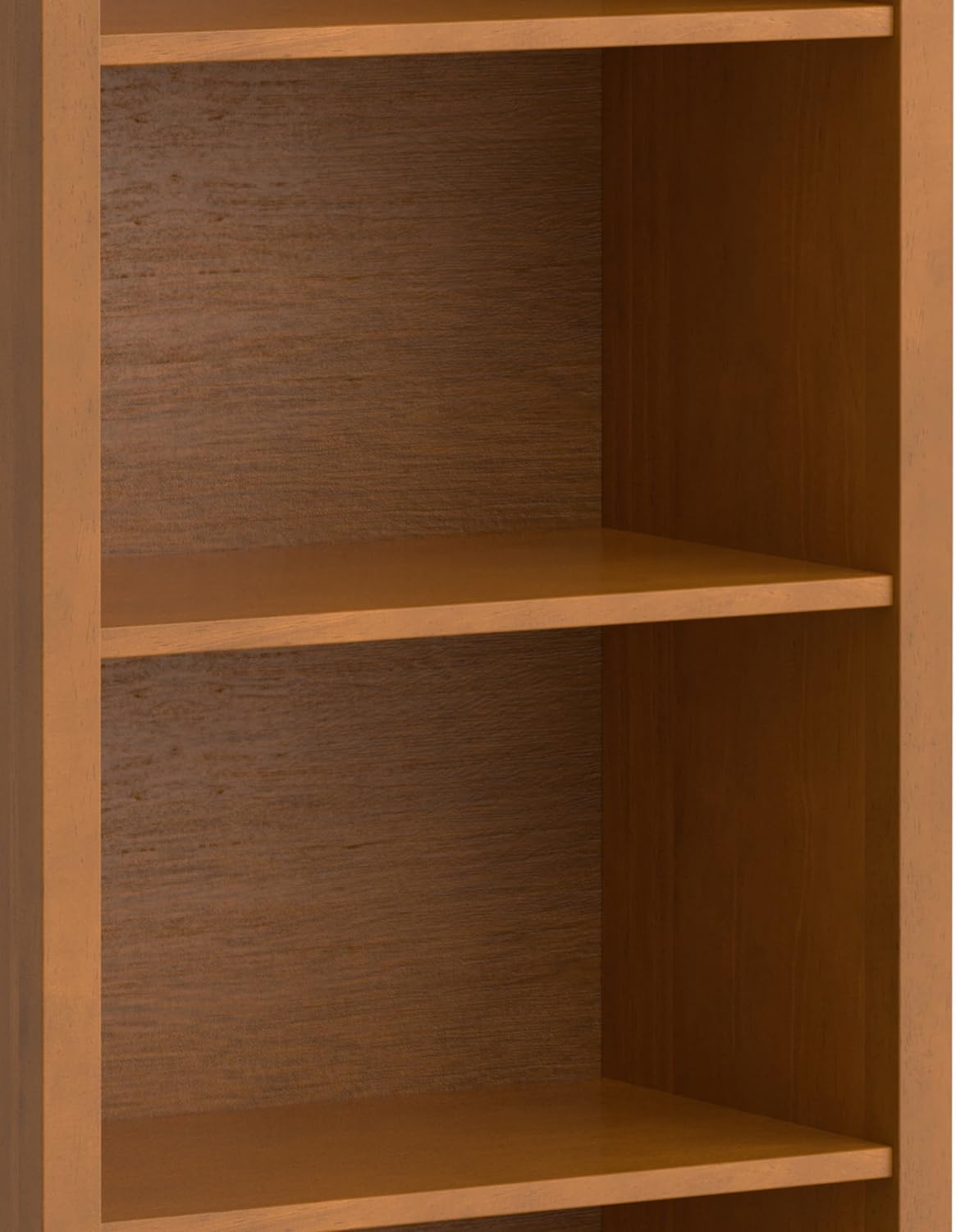 SIMPLIHOME Warm Shaker Desk and Bookcase Bundle - 48 inch Wide Solid Wood Transitional Desk with Drawers and 26 inch Wide 5-Shelf Bookcase in Light Golden Brown, Home Office Furniture (Set of 2)