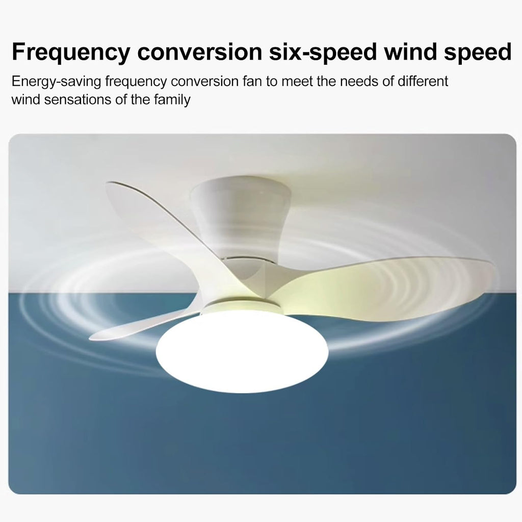 Ceiling Fans Lights with APP & Remote Control, Ceiling Fans with Lights and Remote, Modern Reversible Small Flush Mount Ceiling Fan 3 Colors Quiet 6 Speeds Ceiling Fan, for Bedroom/Patio(Brown)