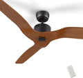 SMAAIR 52 Inch Ceiling Fan No Light with Remote, Solid Wood Black Walnut Ceiling Fan without Light, 10 Speed, Quiet DC Motor, Indoor Modern 3 Blade Ceiling Fan for Indoor Bedroom Living Room