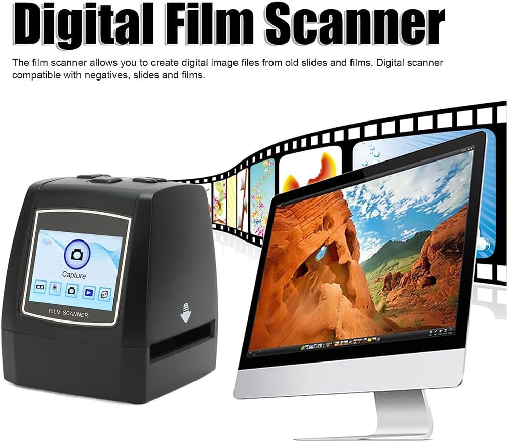 Mini Film Scanner, Digital Film Slide Scanner, Digital Film Slide Scanner, Photo Scanner, Converts 35Mm Film Negatives