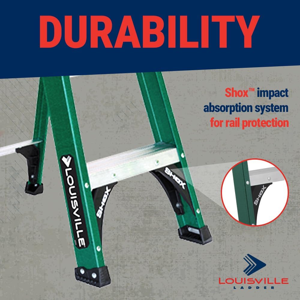 Louisville Ladder 8-Foot Fiberglass Step Ladder, 225-Pound Load Capacity, Type II, FS4008