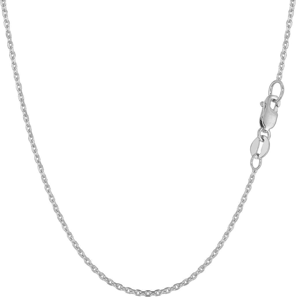 Jewelry Affairs 14k White Gold Cable Link Chain Necklace, 1.1mm