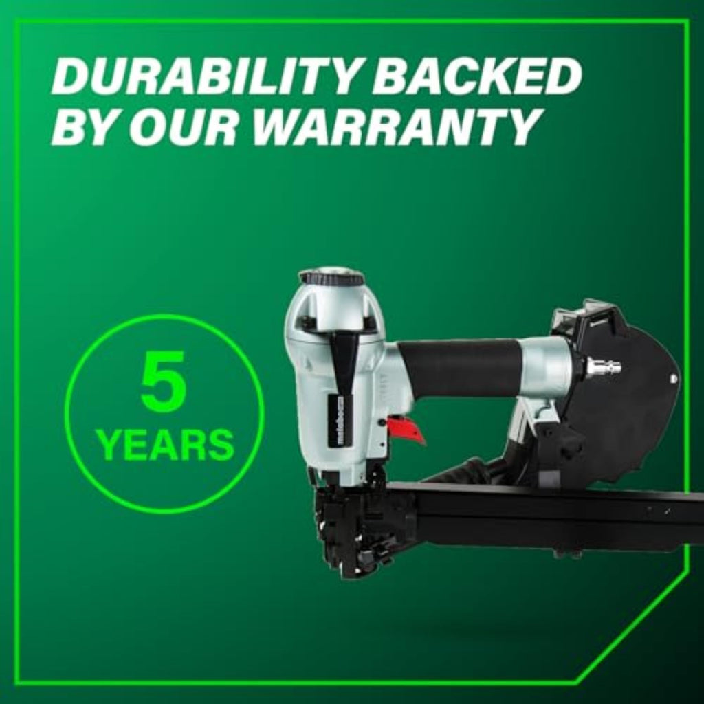 Metabo HPT Cap Stapler, Pro-Preferred Pneumatic Power Nailers, Crown Stapler for Roofing Felt, Foam Insulation & House Wrap, 18 Gauge, Up to 200 7/16' Crown Staples, Length 7/8' to 1-1/2', N3808AP