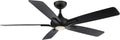 Modern Forms Mykonos Smart Indoor and Outdoor 5-Blade Ceiling Fan 60in Matte Black with 3500K LED Light Kit and Remote Control worksworks with Alexa and iOS or Android App