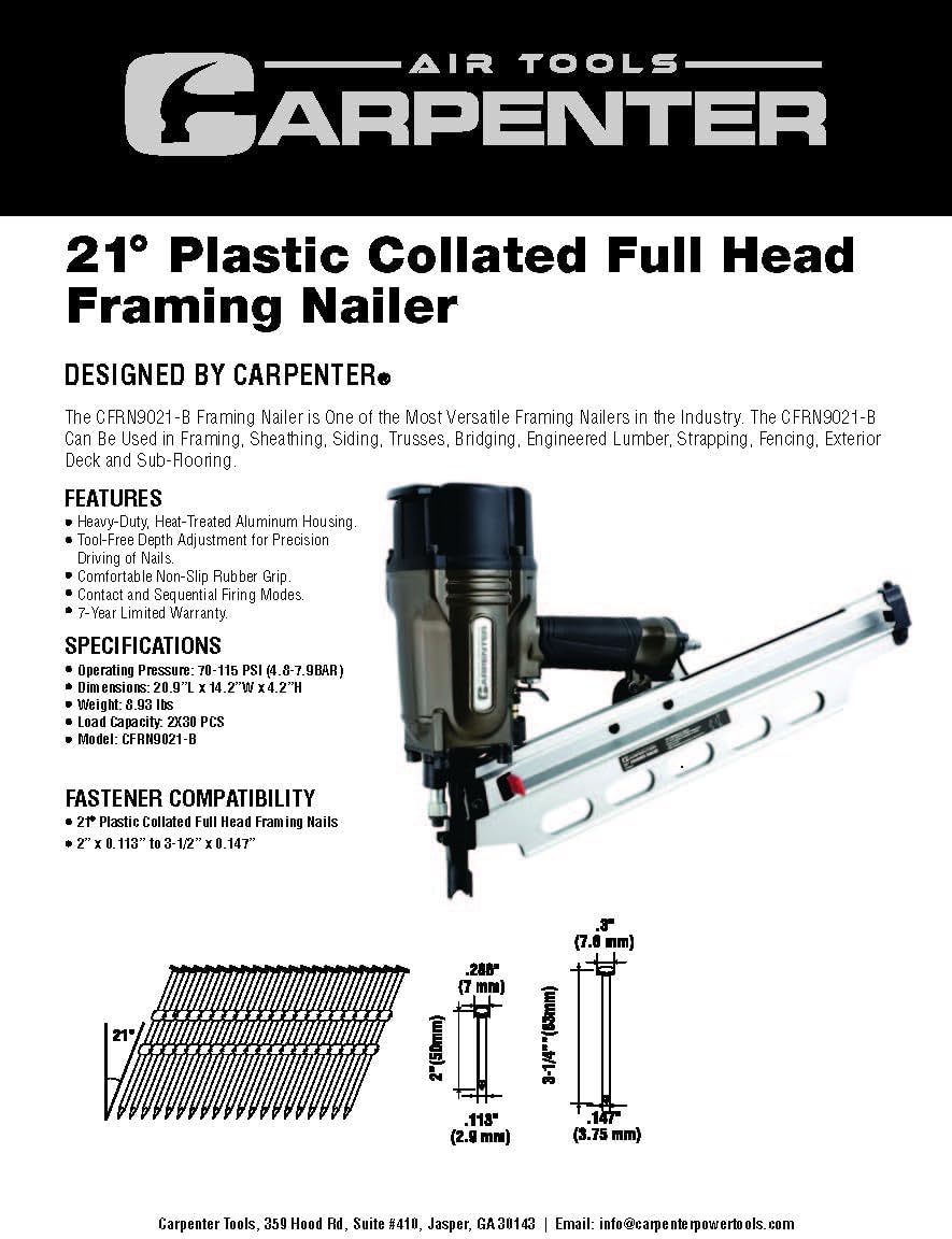 CFRN9021-B 21° Full Round Head Framing Nailer