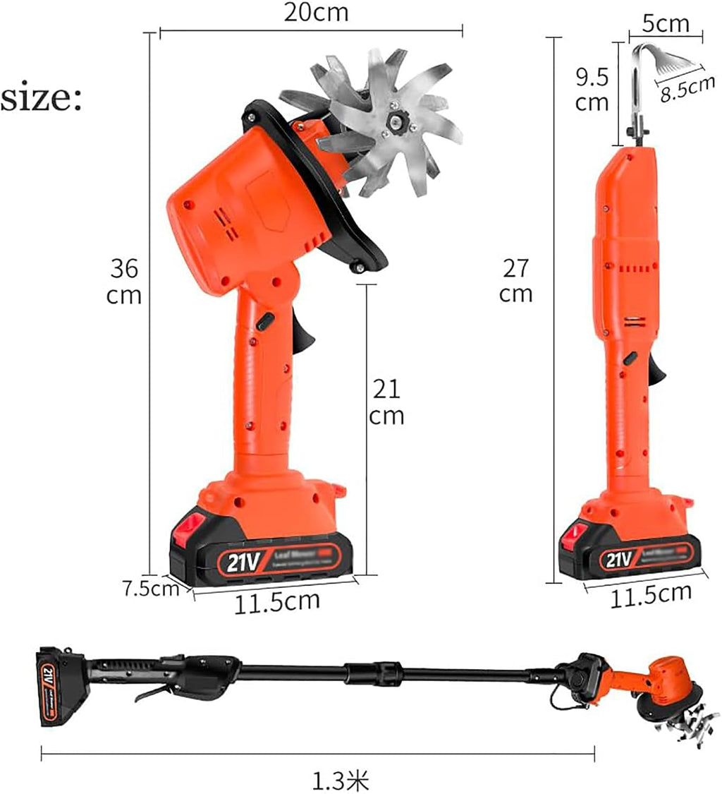 2 in 1 Cordless Tiller Cultivator,Electric Mini Digging Hoe,High Hardness Manganese Steel Blade, Sharp Teeth, Safety Double Switch, Convenient to Operate with One Hand, for Lawn Gardening