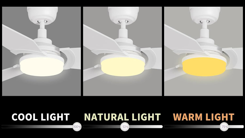 Carro 56' Modern Smart Ceiling Fan with Dimmable LED Lights and Remote, Compatible with Alexa/Google Home/Siri/APP, DC Motor with 10 Speeds, for Living Room Dining Bedroom, White