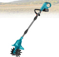 21v Cordless Tiller Cultivator, Gardening Tillers with 270RPM, 1 or 2 Battery Set, 20cm Width 25cm Depth, Portable for Lawn Garden Small Space Blue-FourBlades-1battery