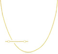 Floreo 14k Yellow Gold Double Extendable Solid Diamond Cut Cable Chain Adjustable Necklace, 16' - 17' - 18 Inch with Spring Ring Clasp