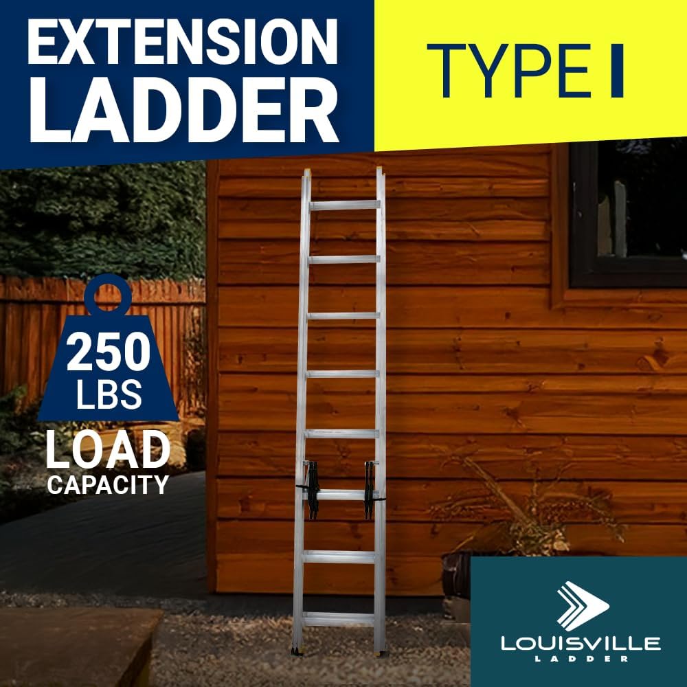 Louisville Ladder 16-foot Aluminium Extension Ladder, 250-Pound Load Capacity, Type I, AE3216